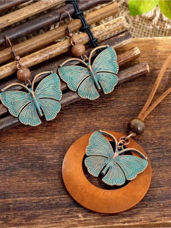 Jewelry - Boho Butterfly Necklace and Earring Set